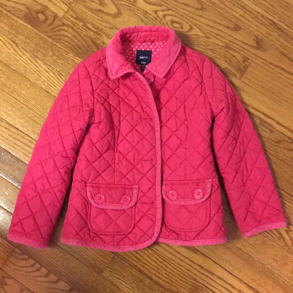 Gap pink quilted jacket size S 6-7